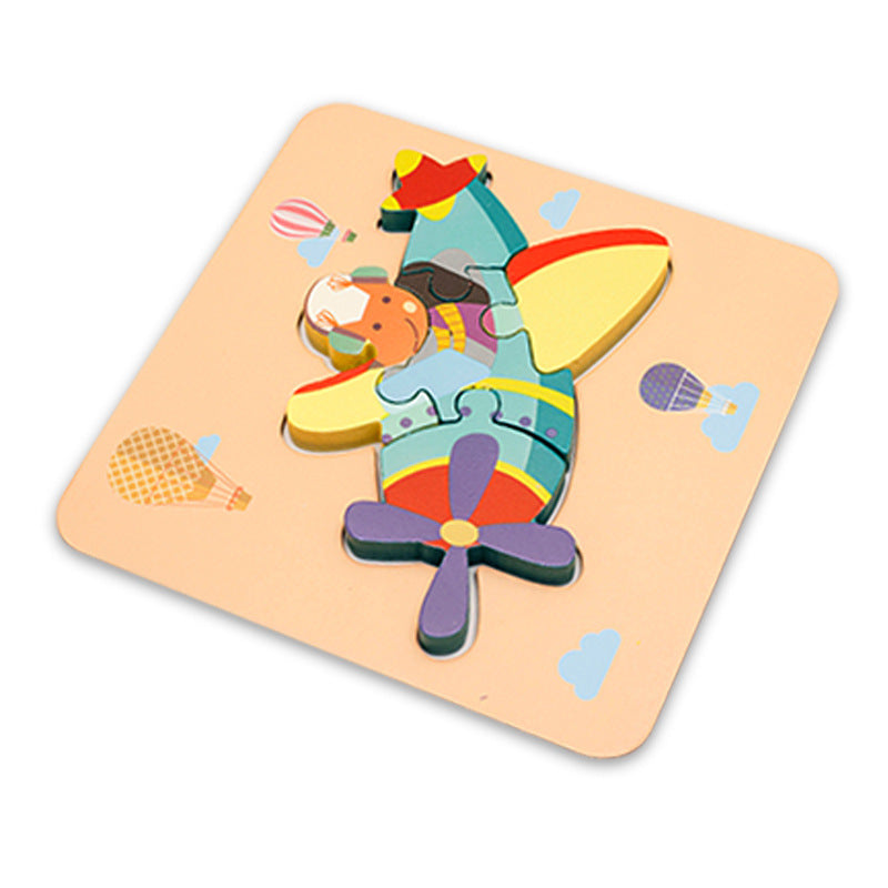 Kids Cartoon Animals 3D Puzzles Clever Board Montessori