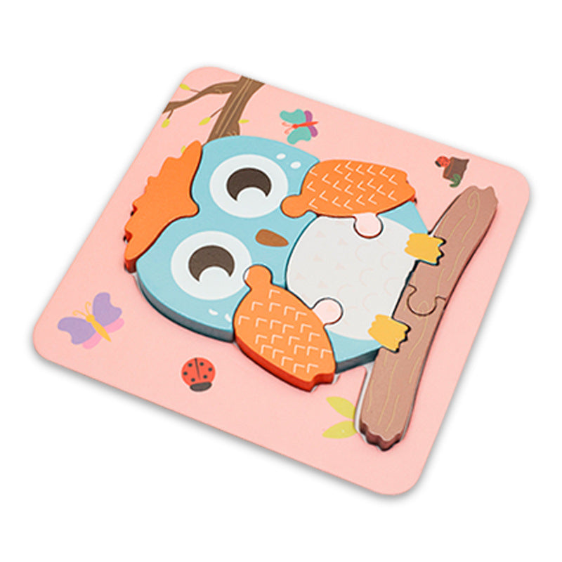 Kids Cartoon Animals 3D Puzzles Clever Board Montessori