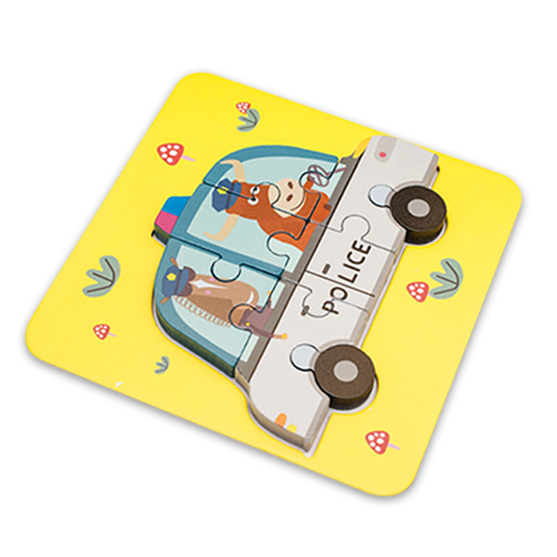 Kids Cartoon Animals 3D Puzzles Clever Board Montessori