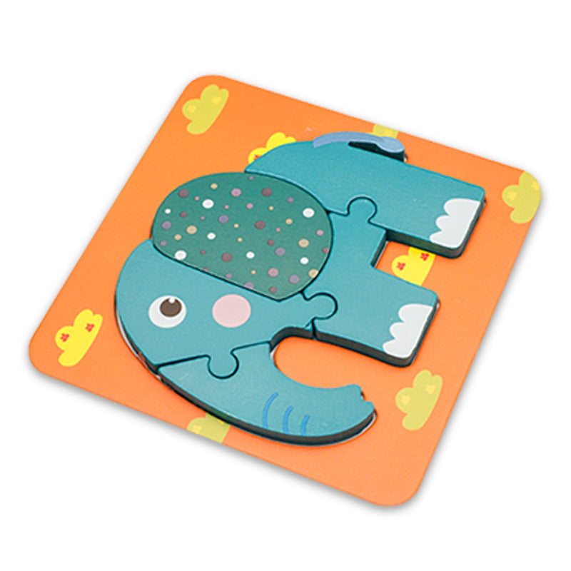 Kids Cartoon Animals 3D Puzzles Clever Board Montessori