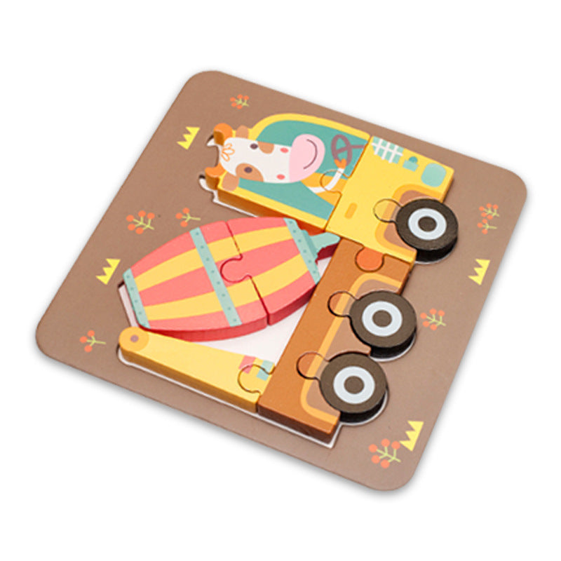 Kids Cartoon Animals 3D Puzzles Clever Board Montessori