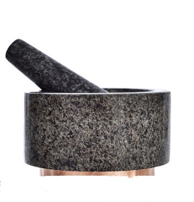 Granite Stone Mortar Garlic Smasher With Copper Base