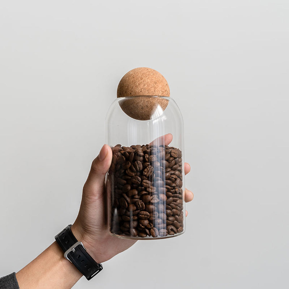 High Borosilicate Transparent Glass Tea Storage Jar
