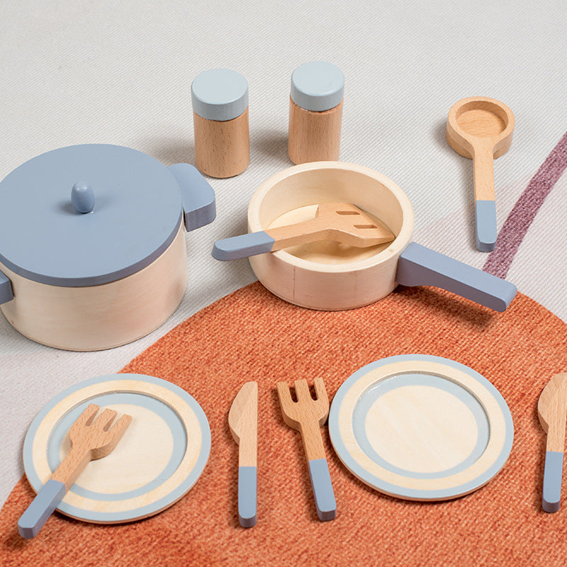 Wooden Children's House Simulation Kitchen Toy Set