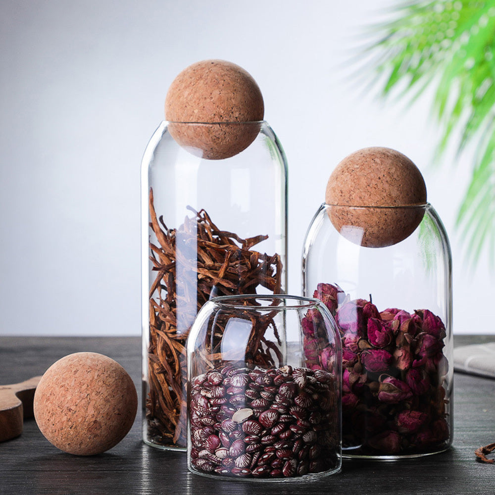 High Borosilicate Transparent Glass Tea Storage Jar