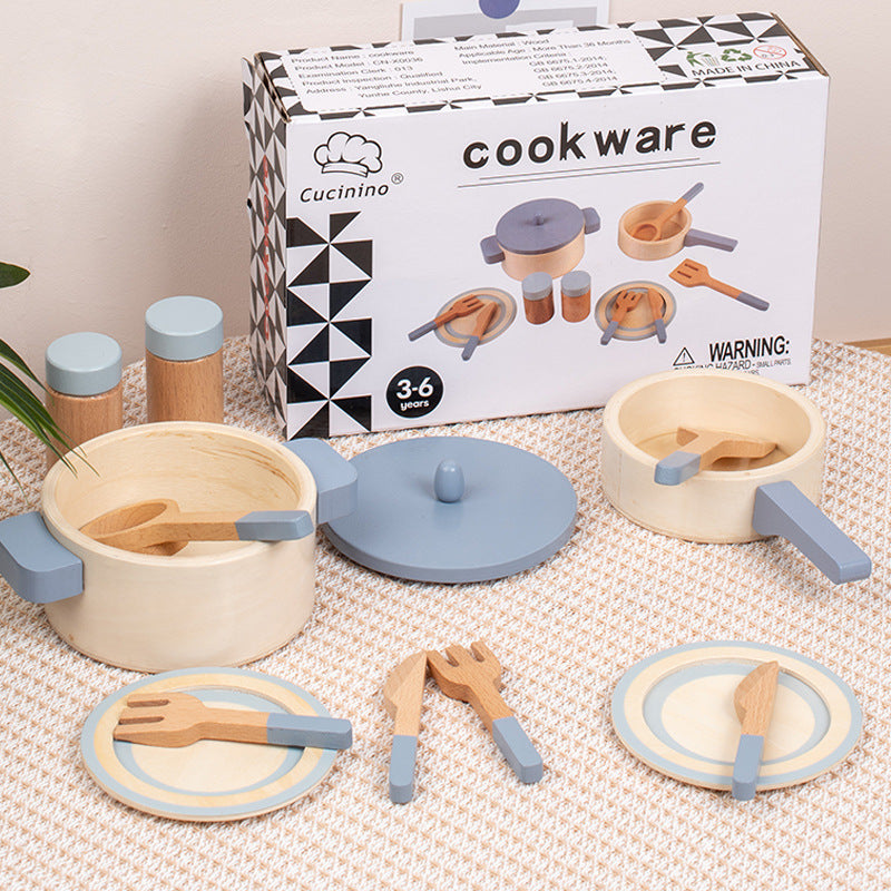 Wooden Children's House Simulation Kitchen Toy Set