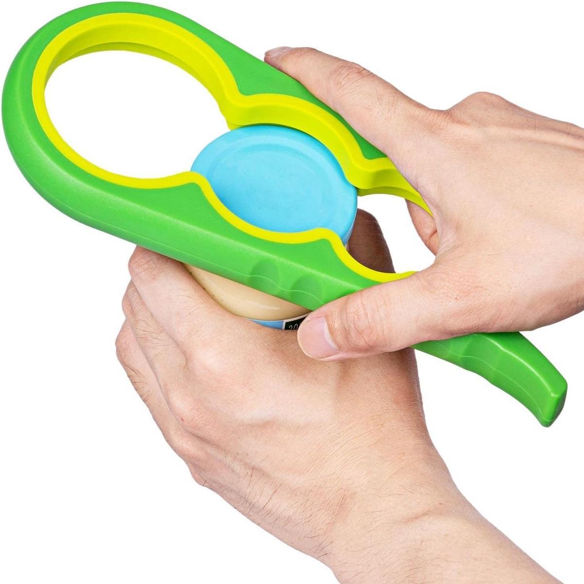 4 In 1 Can Opener, Multifunctional Jar Opener, Bottle Opener, Non Slip Jar Bottle Opener Random Color
