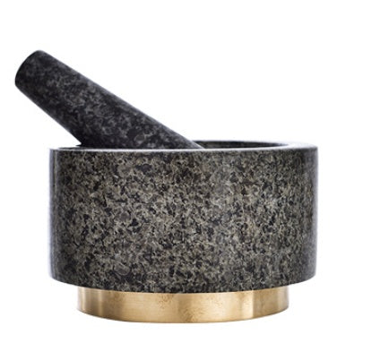 Granite Stone Mortar Garlic Smasher With Copper Base