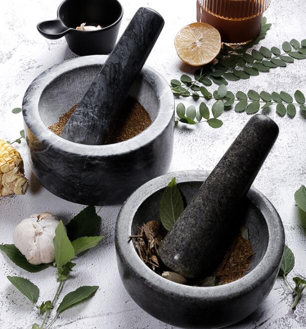 Granite Stone Mortar Garlic Smasher With Copper Base