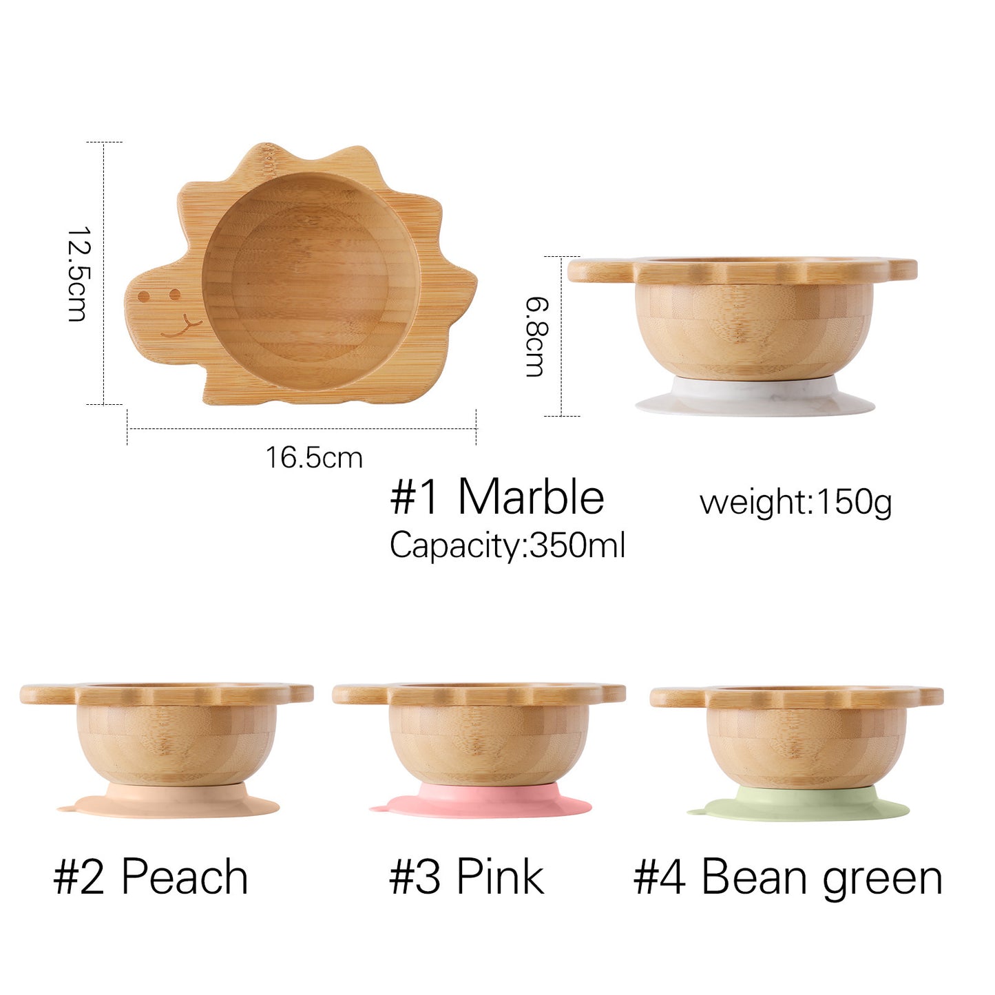 Nordic Style Baby Bamboo and silicon Tableware Suit Combination Spork