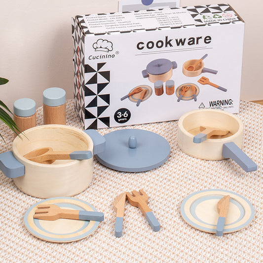 Wooden Children's House Simulation Kitchen Toy Set