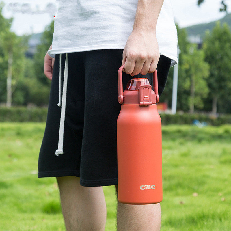 Stainless Steel Drinking Straw Cup Female Outdoor Sports Water Bottle